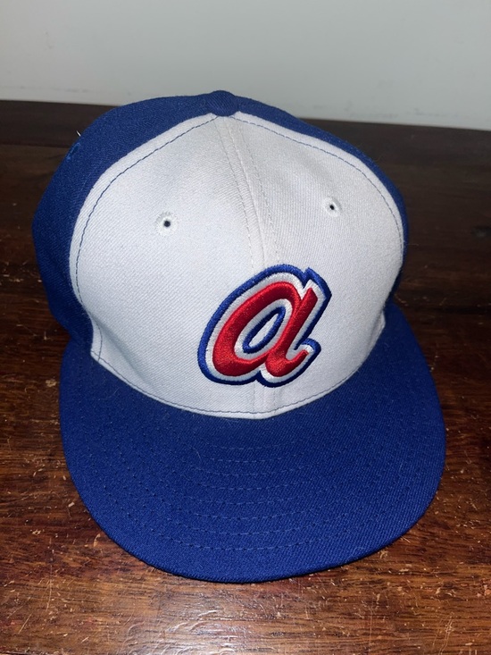 New Era Other - Blueon White lower case “a” Atlanta Braves vintage baseball cap 7 B